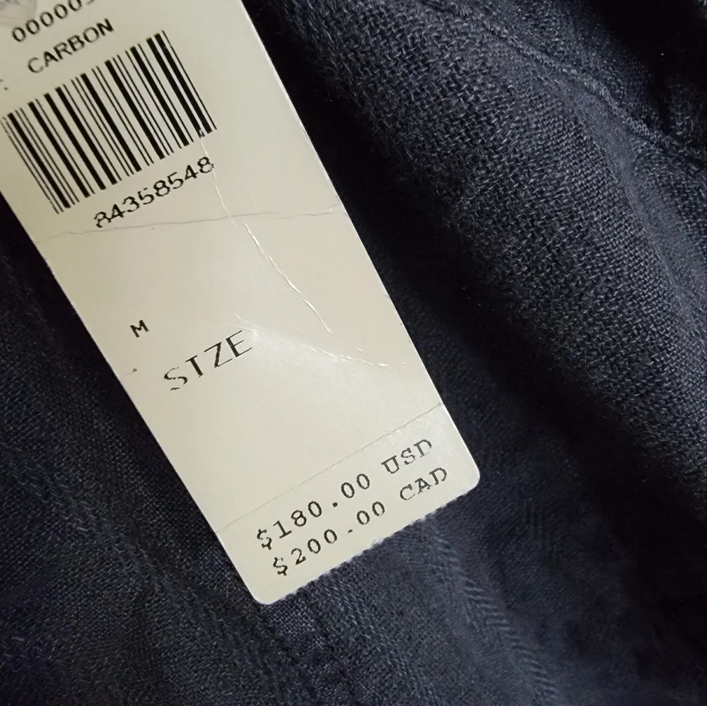 Anthropologie Pilcro Linen Jumpsuit sz Large & Med Color Onyx Grey - Picture 9 of 10